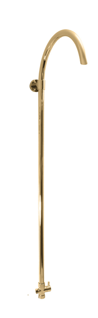 Sprchová tyč s přepínačem k bateriím s hlavovou a ruční sprchou- zlato