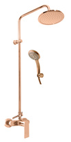 Vodovodní baterie sprchová NIL s hlavovou a ruční sprchou - zlatá růžová - lesklá