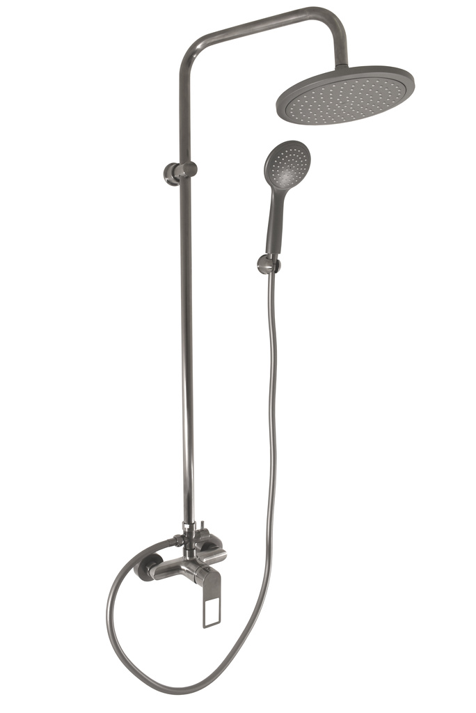 Vodovodní baterie sprchová s hlavovou a ruční sprchou NIL - metal grey