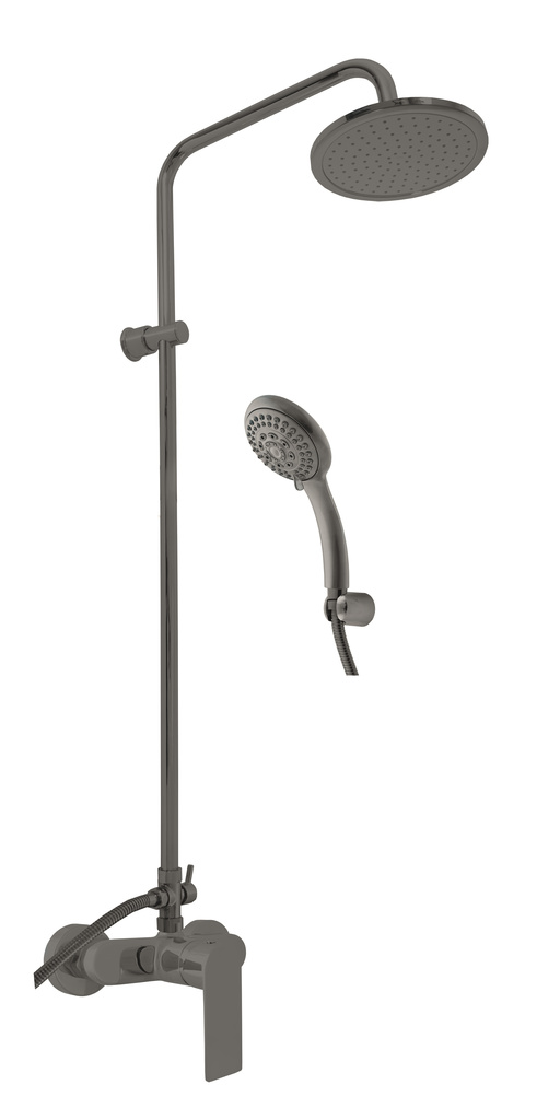 Vodovodná batéria sprchová s hlavovou a ručnou sprchou NIL - metal grey kartáčovaná