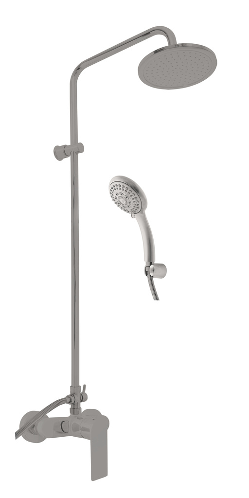 Vodovodní baterie sprchová s hlavovou a ruční sprchou NIL - metal grey lesklá